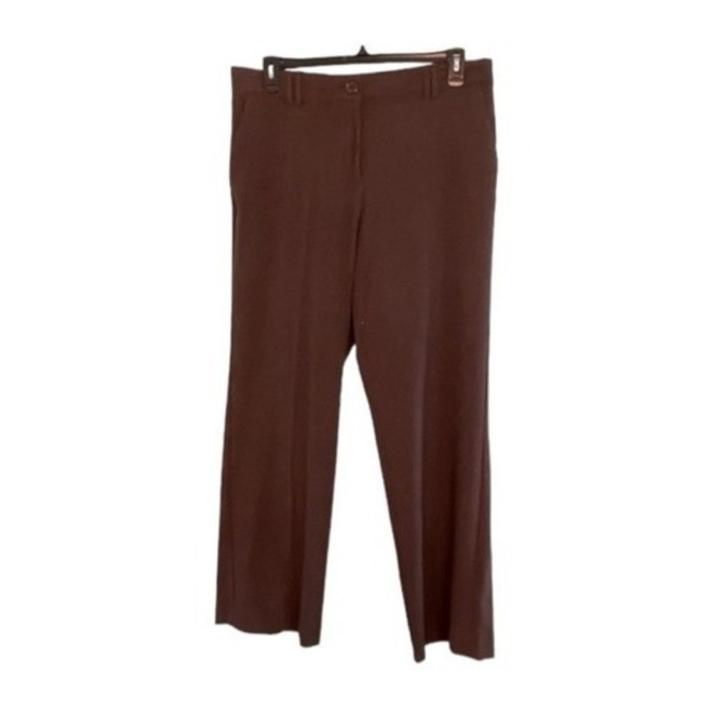 Counterparts‎ Classic Straight Leg Dress Pant Brown Crepe Hi-Rise Trousers 16